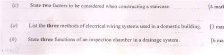 What are the factors to be considered in constructing the following?
