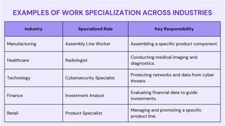 What is job specialization example?