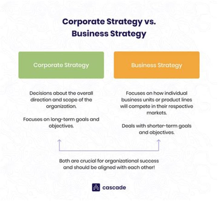 What is the difference between business strategy and corporate strategy provide examples?