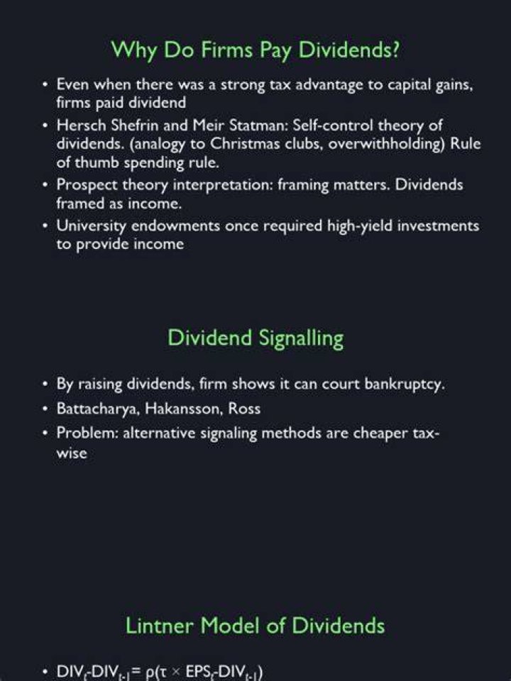 Why do firms pay dividends?